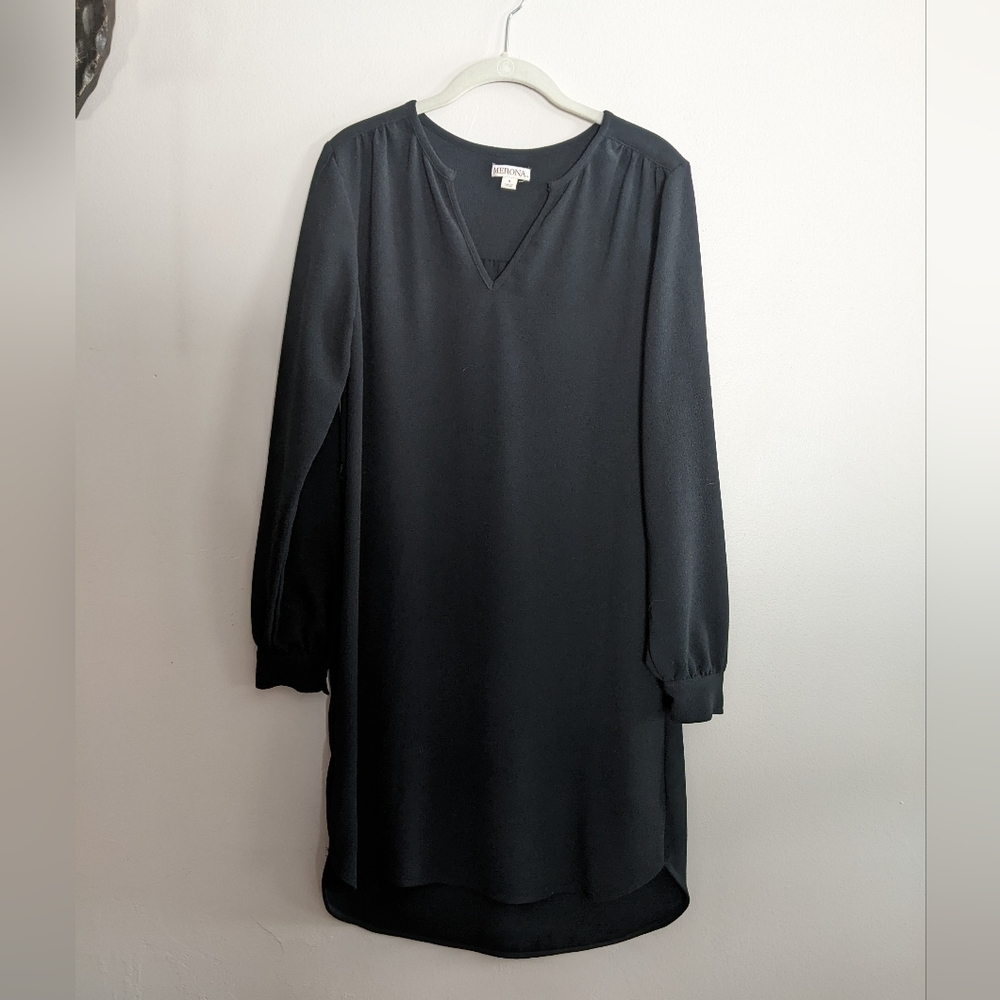 merona Black Dress Midi Small